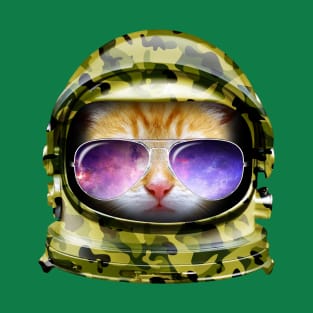 Kitty in Space Green Camo Edition T-Shirt