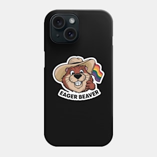 Eager Beaver With LGBT Pride Flag Phone Case