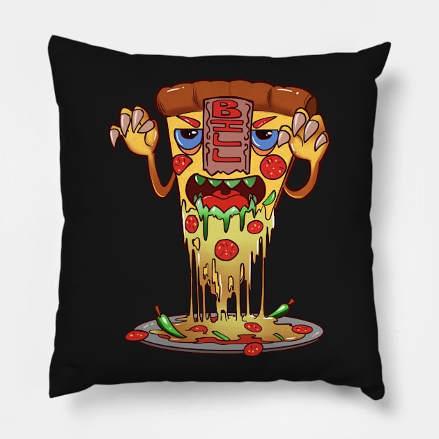 Billy The Bitey Pizza Pillow by chomm13