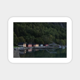 Boathouses in Solvorn Norway on the Sognefjord Magnet