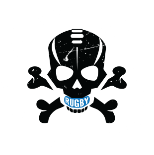 Rugby Fan Skull Splatter Magnet