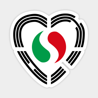 Korean Italian Multinational Patriot Flag Series (Heart) Magnet