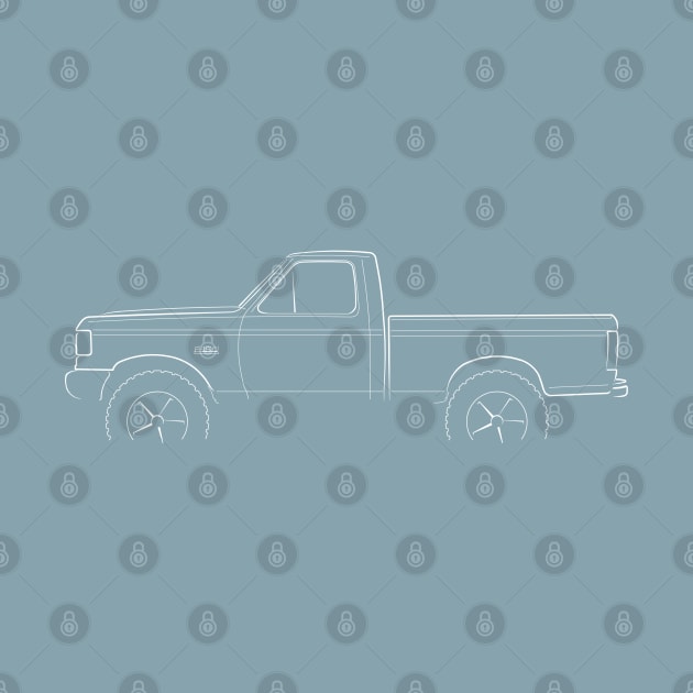 1987 Ford F-150 4x4 - profile stencil, white by mal_photography