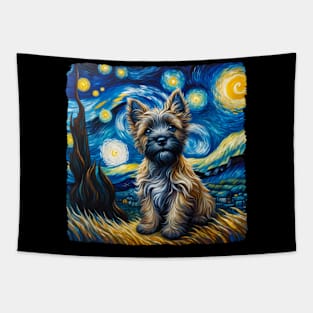 Starry Cairn Terrier Portrait - Dog Portrait Tapestry