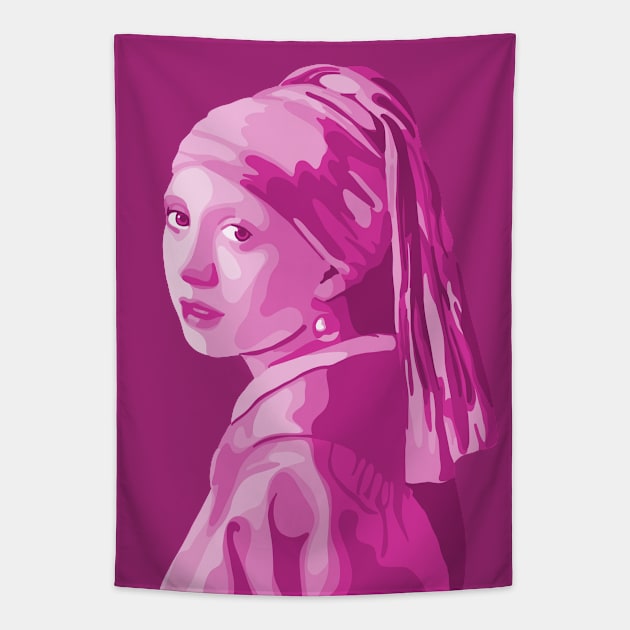 Girl With A Pearl Earring Tapestry by Slightly Unhinged