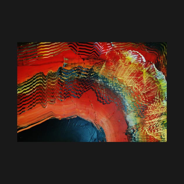 Red gold black abstract paintng by artsale