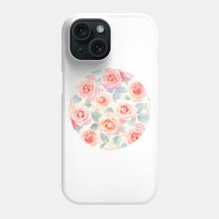 Faded Pink and Peach Painted Roses Phone Case