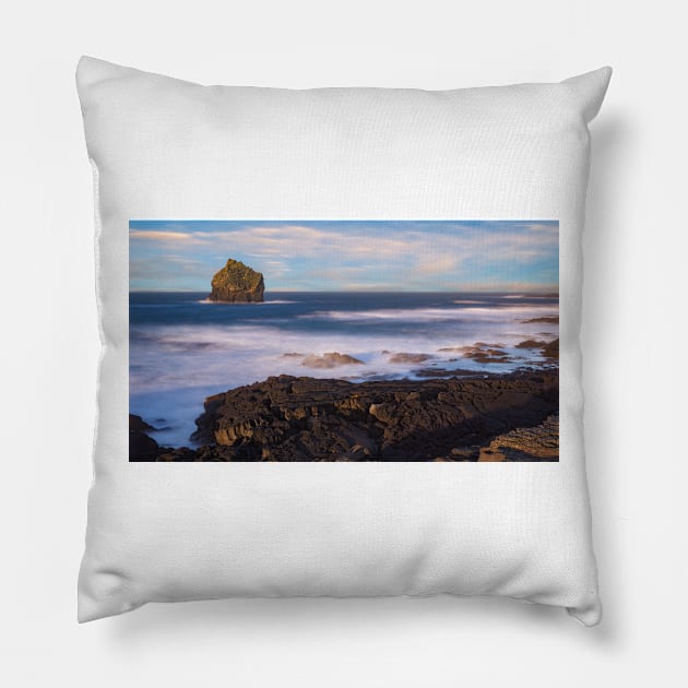 Reykjananes Sea Stack Pillow by jforno