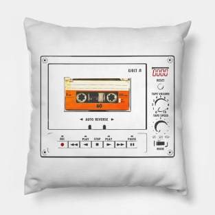 vintage Cassette Tape Player Pillow