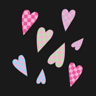 Y2K Pink Heart Pattern T-Shirt