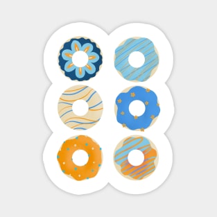 Orange and blue donuts Magnet