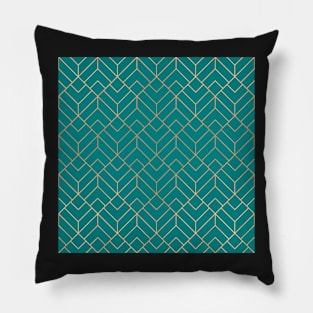 Gold & Teal Geo Pattern Pillow