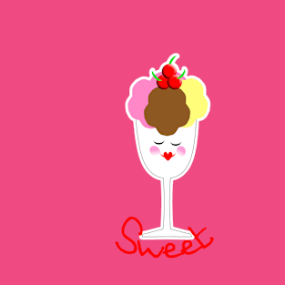 Funny Sweet Ice Cream Sundae Girly Graphic T-Shirt