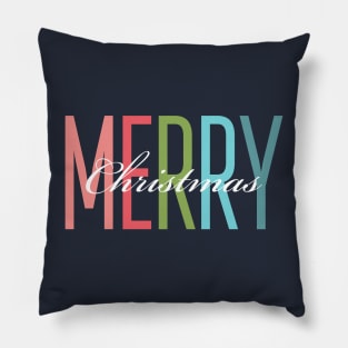 Multicolored christmas inscription Pillow