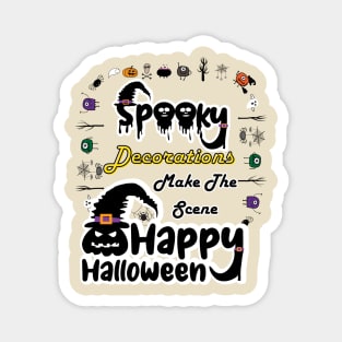 Halloween Magic: Spooky Decorations Delight Magnet