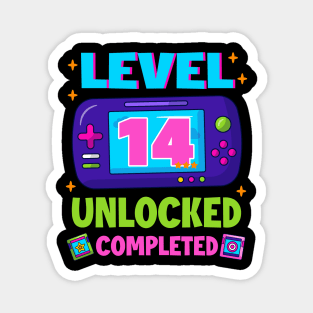 Level 14 Unlocked 14th Birthday Boys Video Game B-day Gift For BOys Kids Magnet