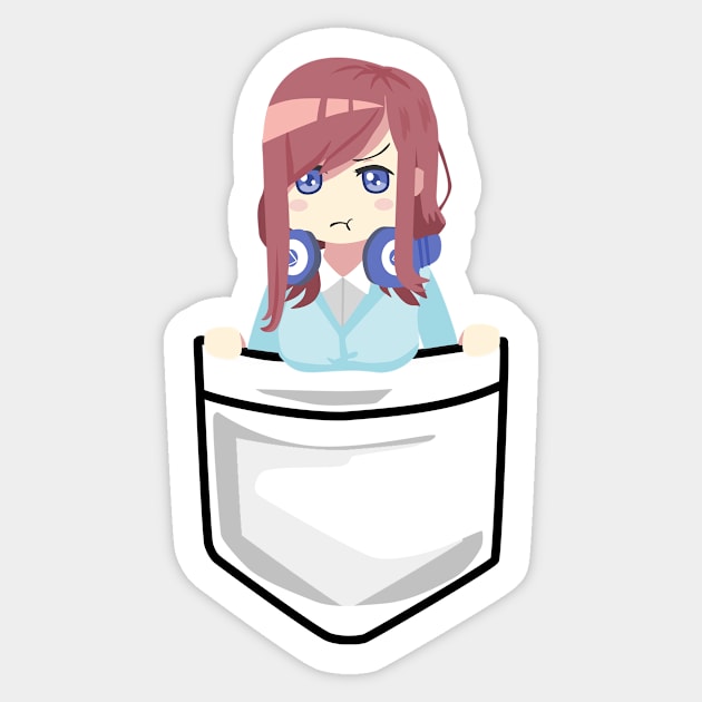 Miku Nakano, Quintessential Quintuplets, Anime Waifu, 5-toubun no Hanayome,  Nino | Sticker