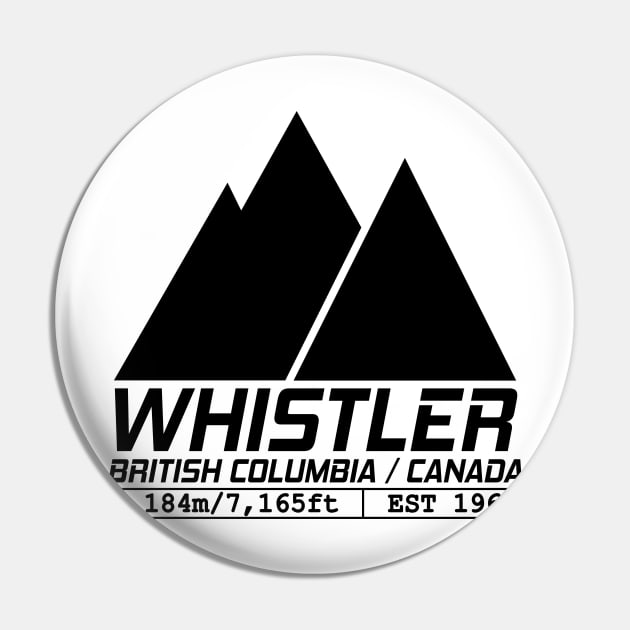 Ski Whistler British Columbia Canada Skiing and Snowboarding Pin by ChrisWilson