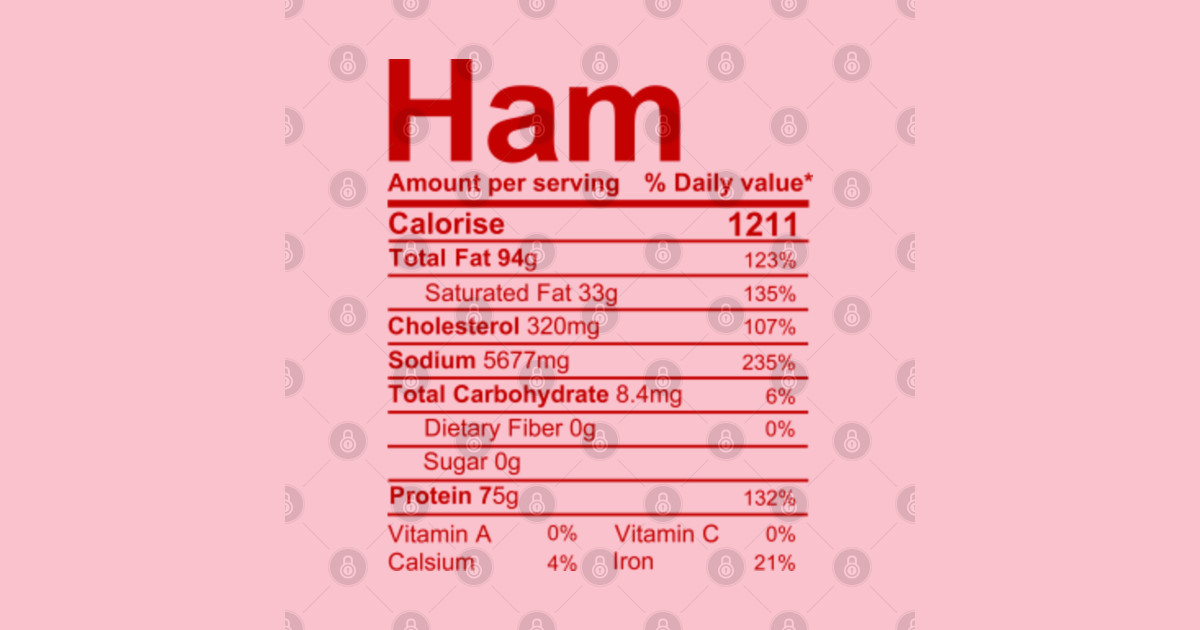 ham nutritional facts Ham TShirt TeePublic