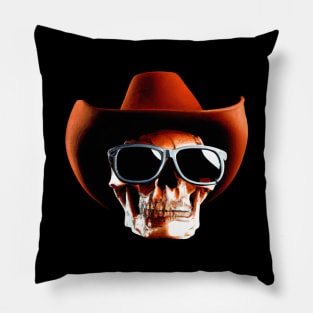 Retro Cowboy Skull Halloween Retro Colorful Pillow