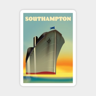 Southampton cruise liner vintage style travel poster Magnet