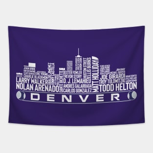 Colorado Baseball Team All Time Legends, Denver City Skyline Tapestry