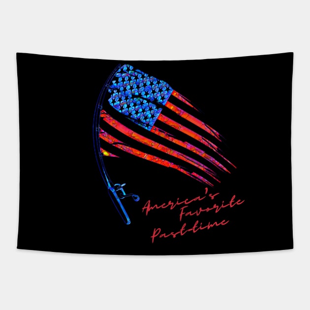 America's Favorite Past time (Fishing Pole Flag) Tapestry by PersianFMts