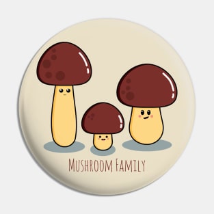 Mushroom Family Pin