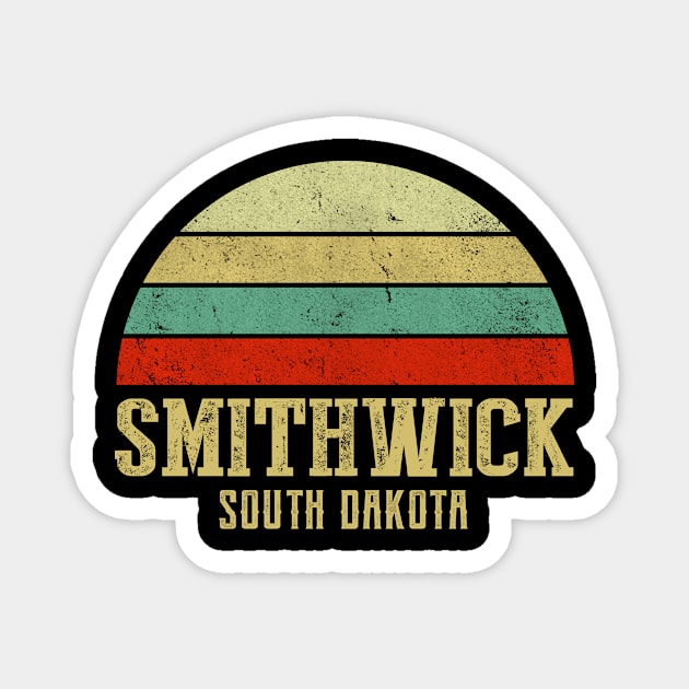 SMITHWICK SOUTH DAKOTA Vintage Retro Sunset Shirt Magnet by LIPTIN