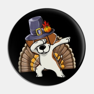 Thanksgiving T shirt for Boys Men Dabbing Beagle Turkey Pin