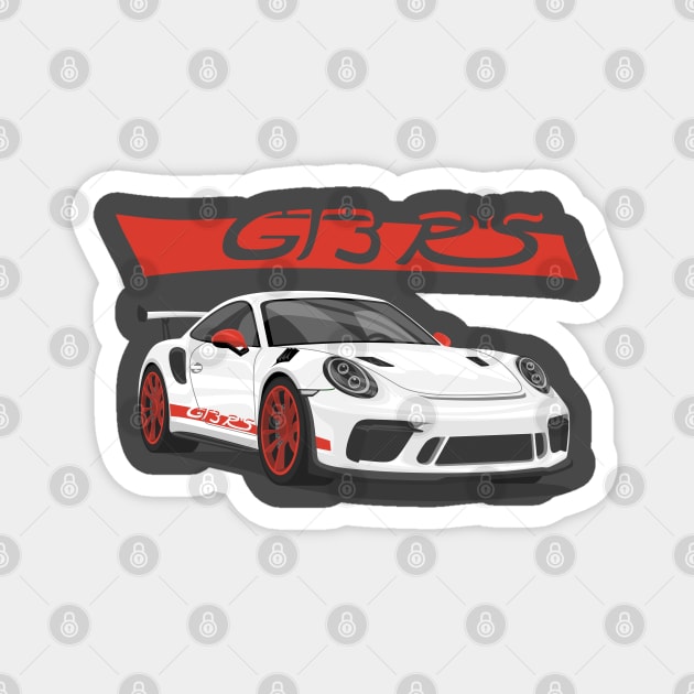 car gt3 rs 911 Red white Magnet by creative.z