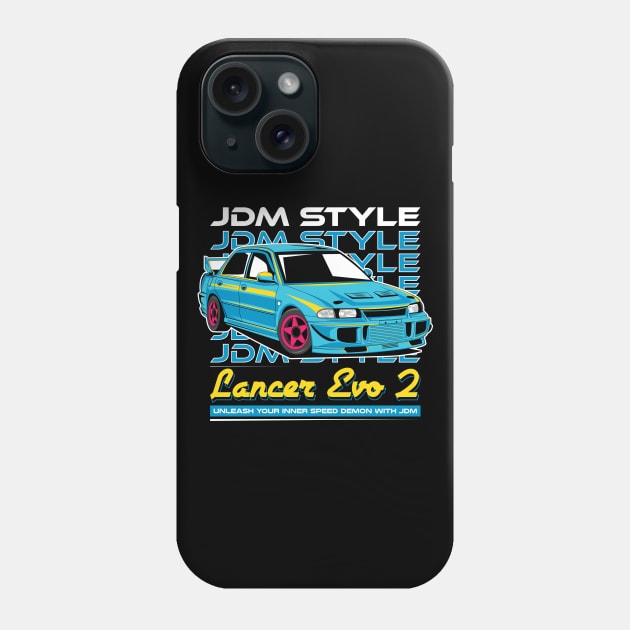 Lancer Evolution 2 Drift Car Phone Case by milatees