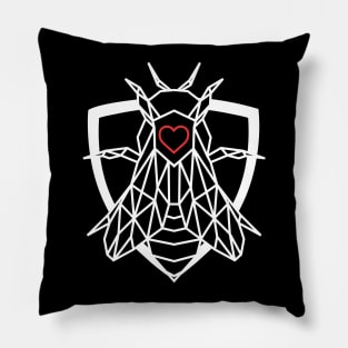 Geometric Open Heart Bee Protector Superhero Pillow