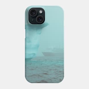 Cruise Ship Seen Between Ice Formations Phone Case