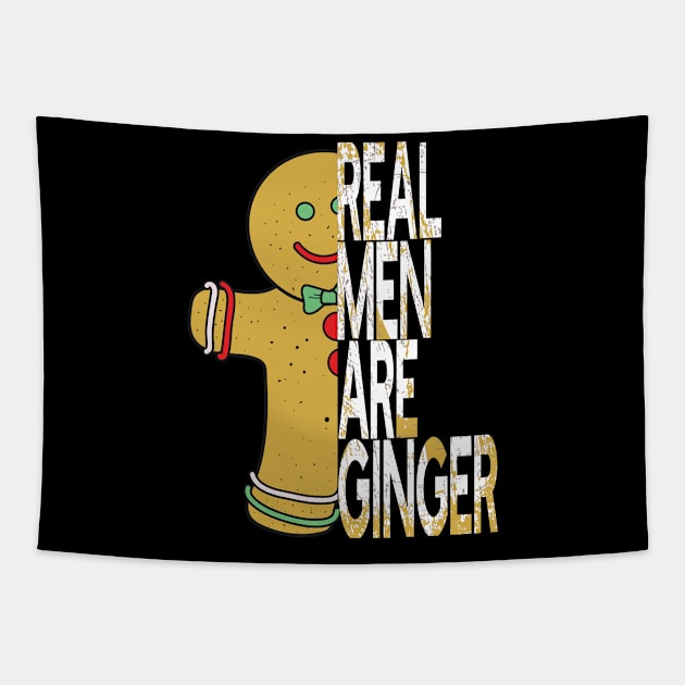 Real Men Are Ginger Bread Man Holiday Christmas Redhead Tapestry by AutomaticSoul