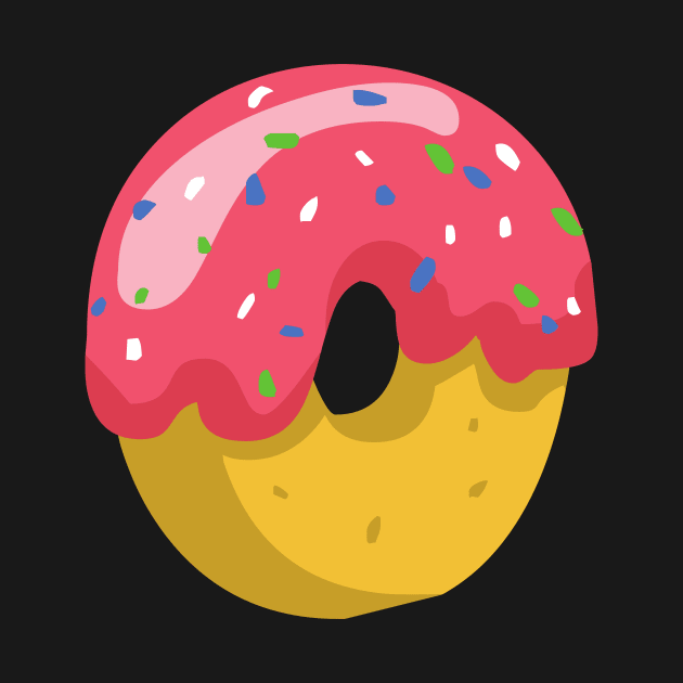 Half Glazed Pink Doughnut by InkyArt