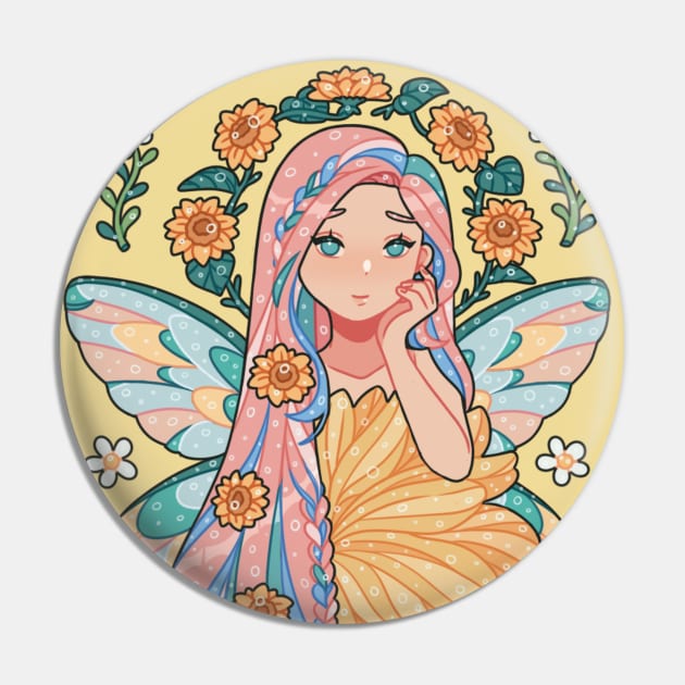 Sunflower Fairy Pin by Buwberie
