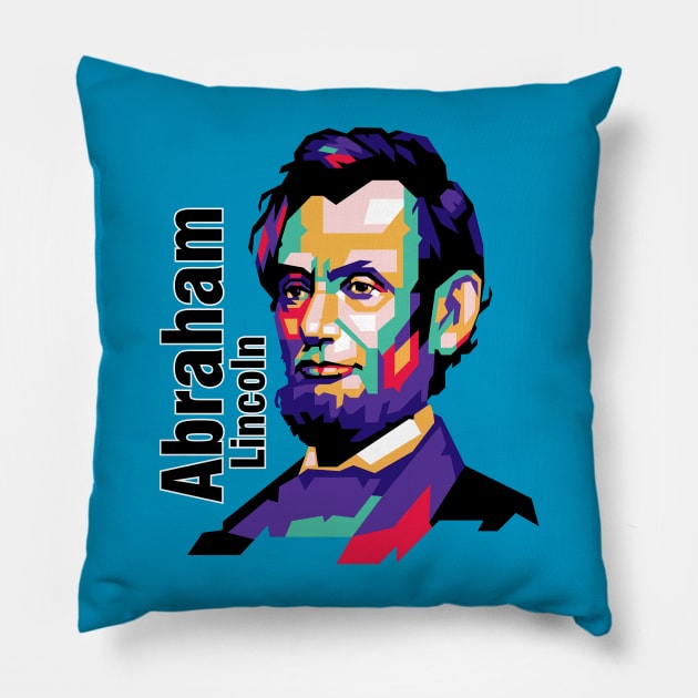 abraham lincoln popart Pillow by Martincreative