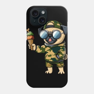 Cool Pug in Camo - Stylish Summer Design Phone Case