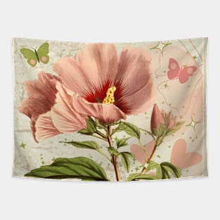 vintage pink flowers Tapestry