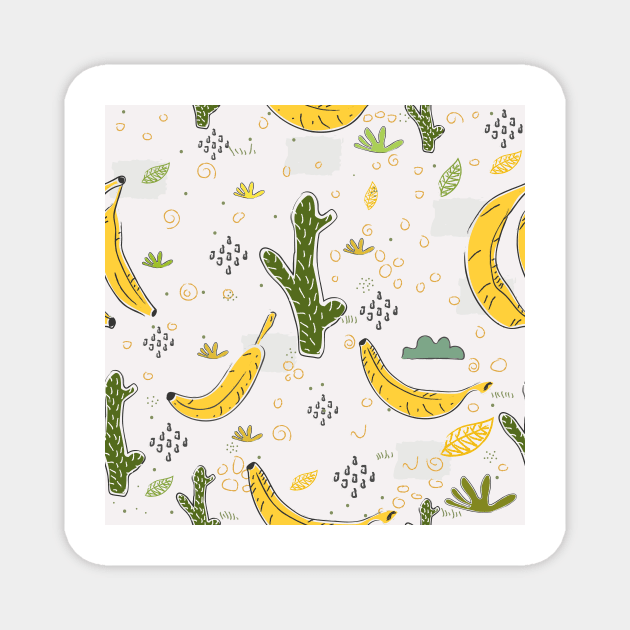 Banana and Cactus Magnet by Kristina Stellar Scandinavian Land