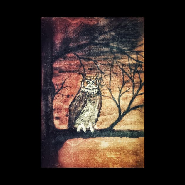 Owl in tree by Matt Starr Fine Art