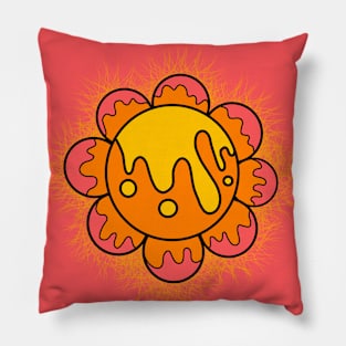 Red sun logo Pillow