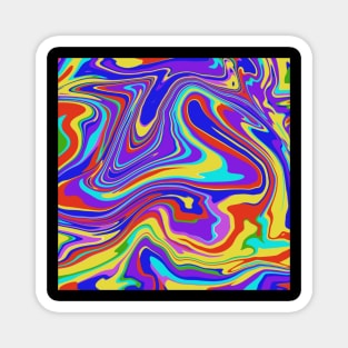 Rainbow Abstract Swirls Marble Pattern Magnet