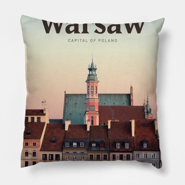 Visit Warsaw Pillow by Mercury Club