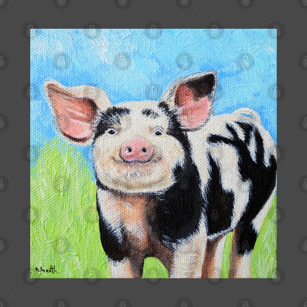 Happy Pig Painting by ArtbyKirstenSneath