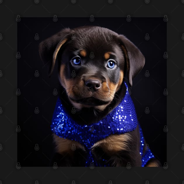 Rottweiler Puppy Portrait by Enchanted Reverie