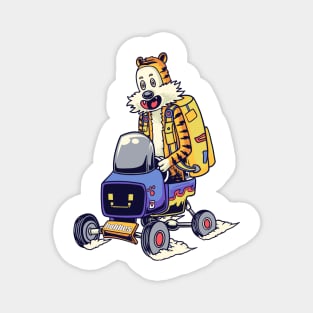 Hobbes Ride Mini Car Magnet