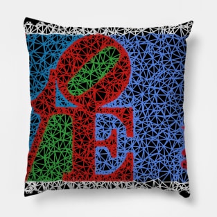 Low Poly Love Stamp (Robert Indiana) Pillow