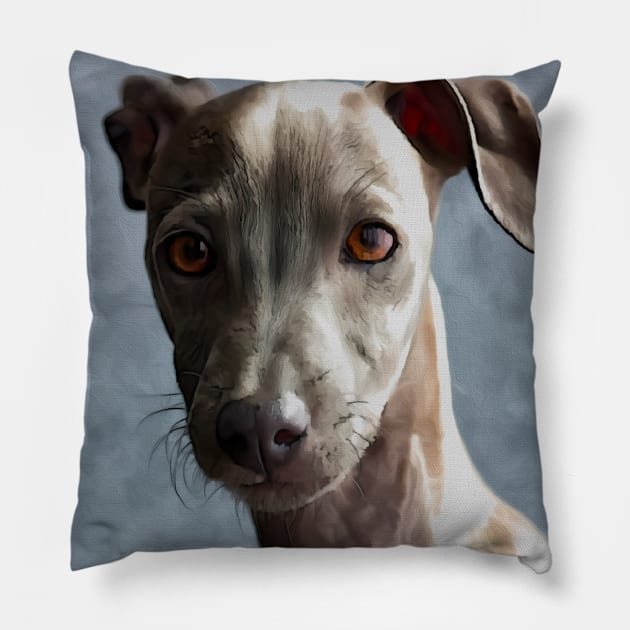 I Love Dogs, The Best Friends, Italian Greyhound Pillow by Felipe G Studio